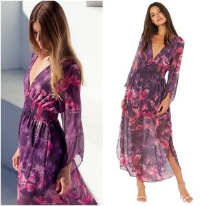 Misa Los Angeles Satya purple pink maxi dress size medium